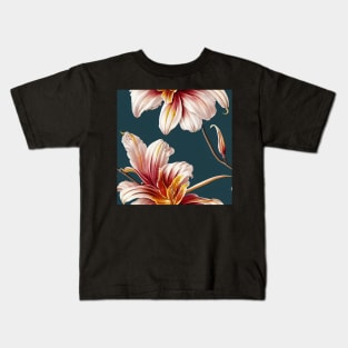 Vintage Abstract Floral Design Kids T-Shirt